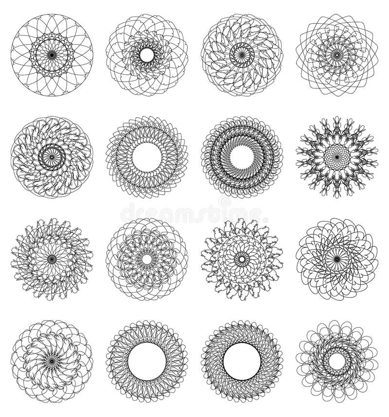 Geometric circle. Circular element. Abstract spiral motif with c vector illustration