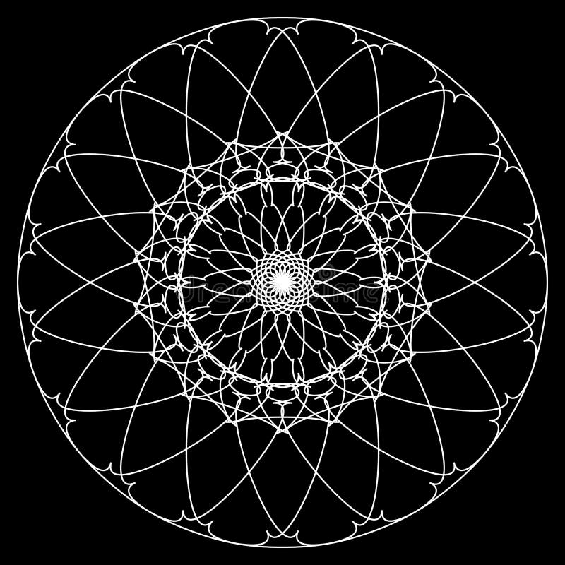 Geometric circle. Circular element. Abstract spiral motif with c royalty free illustration