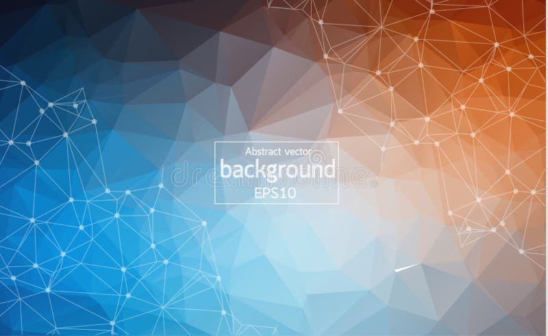 Abstract Polygonal Space Background with Connecting Dots and Lines. Low Poly Vector Illustration