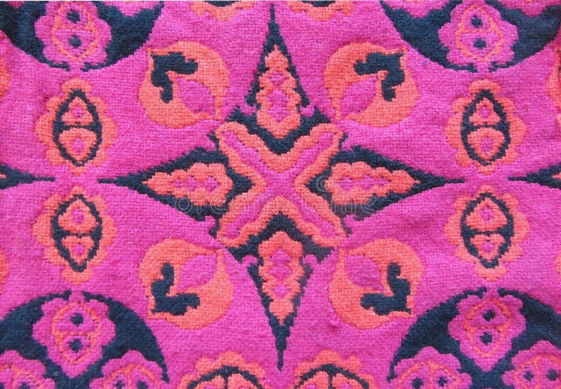 Geometric cotton woven pattern background. Kaleidoscope backdrop. Abstract ornament in black, red, and pink colors stock images Geometric cotton woven pattern background. Kaleidoscope backdrop. Abstract ornament in black, red, and pink colors stock images