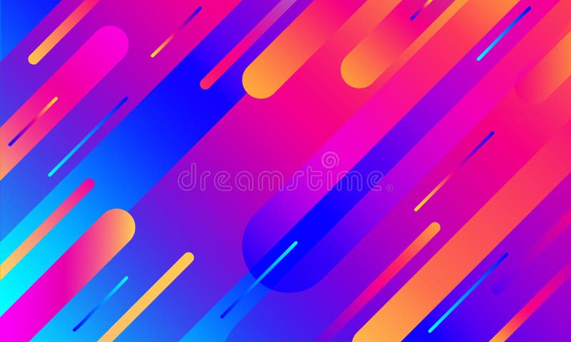 Geometric cover. Gradient colorful stripes composition. Cool modern neon blue color. Abstract fluid shapes. Liquid and fluid poster vector illustration