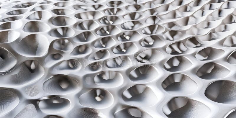 A geometric 3D background featuring an intricate honeycomb pattern of metallic hexagons, each stock photo