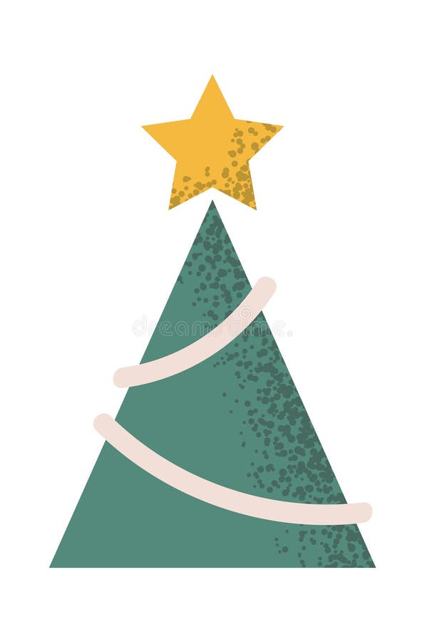 Geometric decorated Christmas fir tree royalty free illustration