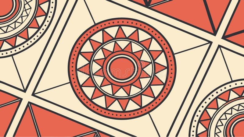 Geometric decorative pattern with radial symmetry and repeating elements vector design Generative AI vector illustration