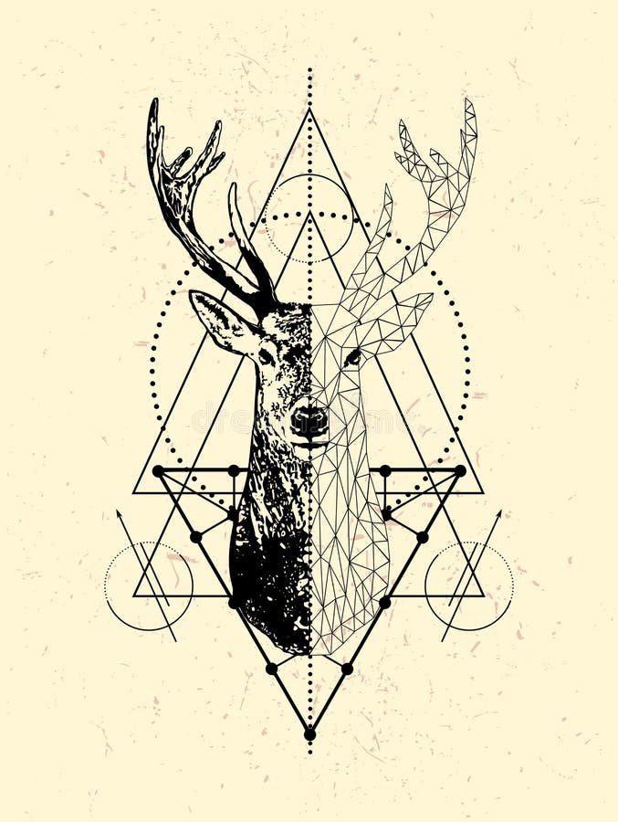 Vector Creative Geometric Deer Tattoo Art Style Poly Deer Head with Triangle Stock Photo - Illustration of antlers, christmas: 137328030 Vector Creative Geometric Deer Tattoo Art Style Poly Deer Head with Triangle Stock Photo - Illustration of antlers, christmas: 137328030