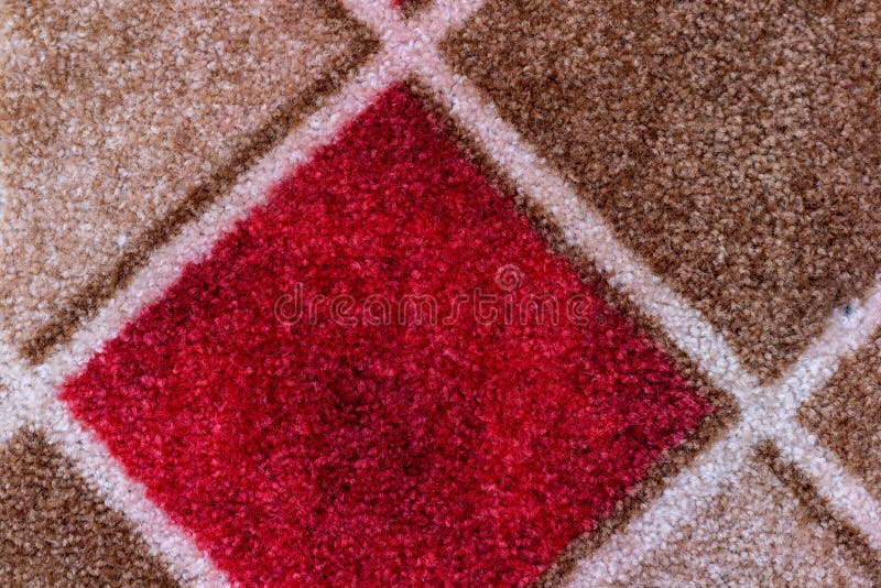 Geometric Design Carpet Texture Background Closeup View Stock Image