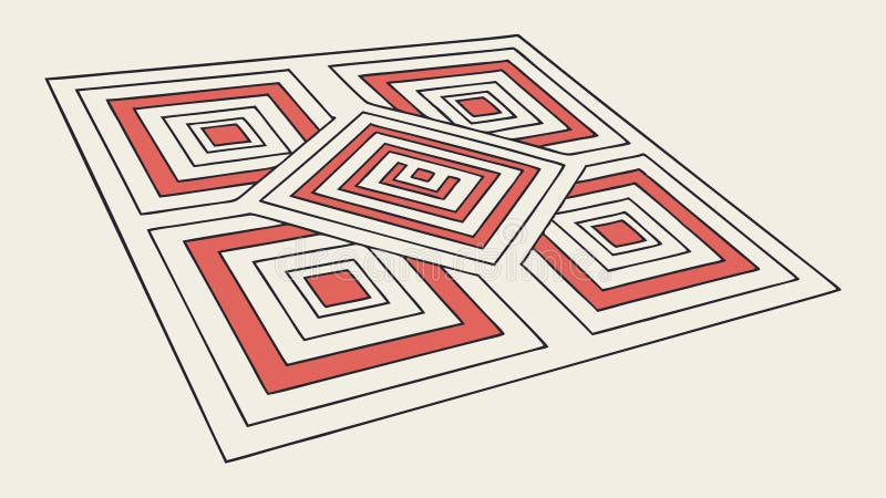 Geometric Diamond Pattern Red White Idea vector design Generative AI stock illustration
