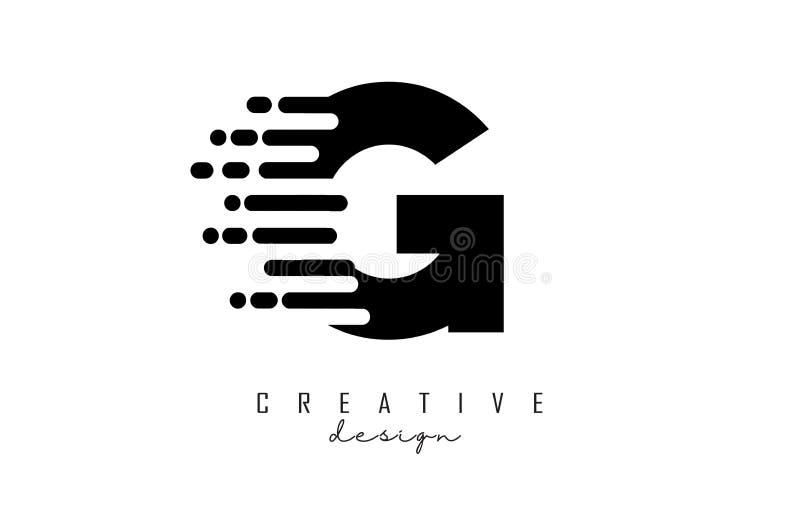Geometric And Dynamic Letter G Logo Design With Movement Effect Stock