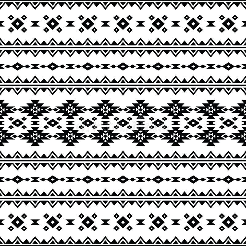Geometric ethnic pattern traditional in black and white color. Abstract seamless native vector illustration. stock illustration