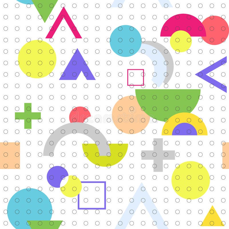 Geometric Figures. Abstract technical, seamless background royalty free illustration