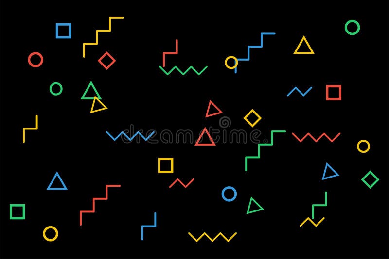 Geometric figures on gradient background. Colorful circles and lines. Flat design. Minimalistic design. Poster or banner. Vector i stock illustration
