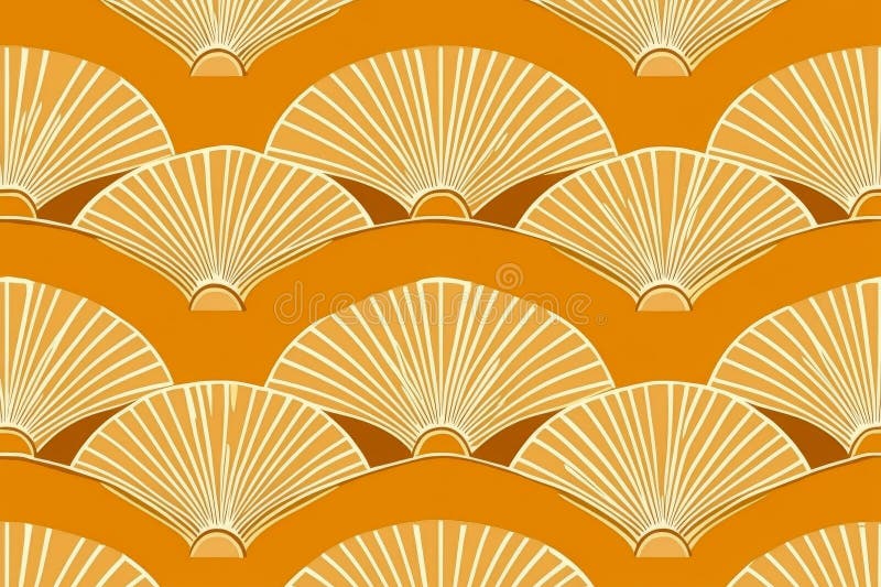 Geometric flower pattern. Seamless modern setting. White and golden accents stock image