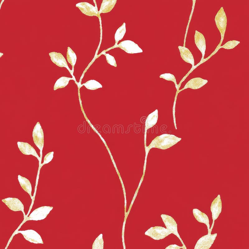 A geometric flower pattern set against a seamless modern background, featuring gold and red decorations. royalty free stock images