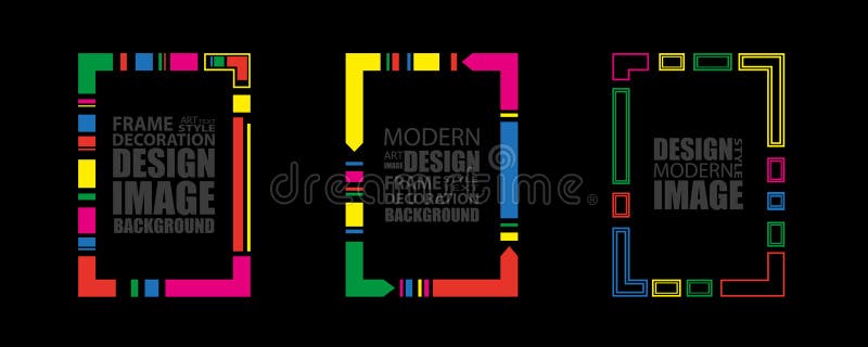 Geometric frame for text. Modern dynamic colorful design elemen stock illustration Geometric frame for text. Modern dynamic colorful design elemen stock illustration