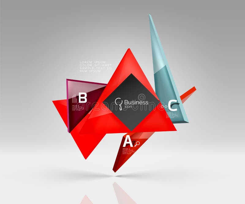 Geometric Glass Triangles Abstract Background Stock Vector