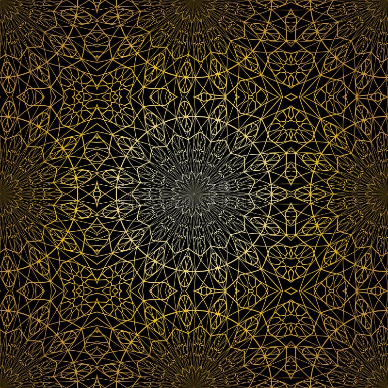 Geometric gold lace pattern 9 stock illustration