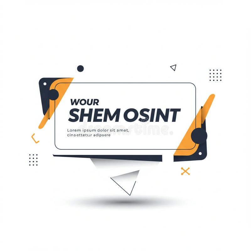 Geometric graphic design featuring a rectangular banner with text in bold fonts. The royalty free illustration