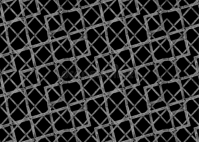 Geometric Interlace Grunge Iron Texture stock illustration