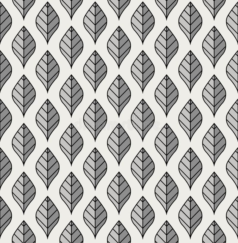 Geometric Leaves Vector Seamless Pattern. Abstract Vector Texture. Leaf