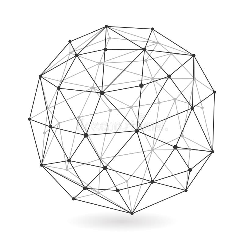 Geometric low polygonal sphere abstract design vector illustration vector illustration