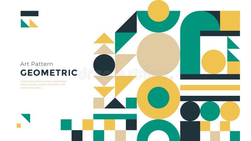 Geometric minimal artwork landing page vector illustration