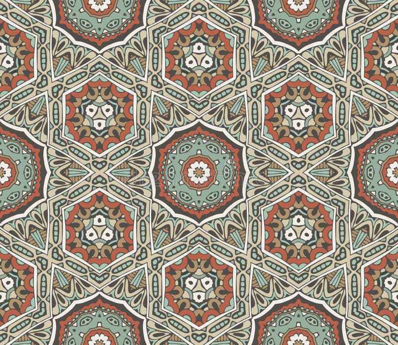 geometric mosaic vintage ethnic seamless pattern