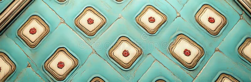 Geometric ornament dominates the background in a seamless, modern texture stock photography