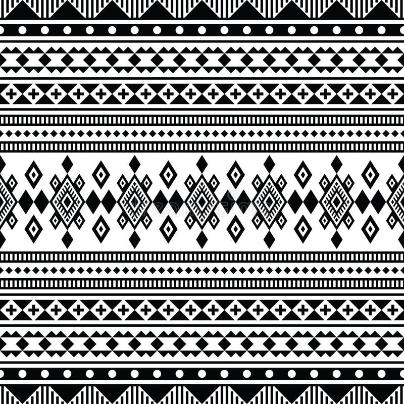 Geometric ornament vector illustration seamless ethnic pattern. Native art pattern with Aztec and Navajo style. royalty free illustration