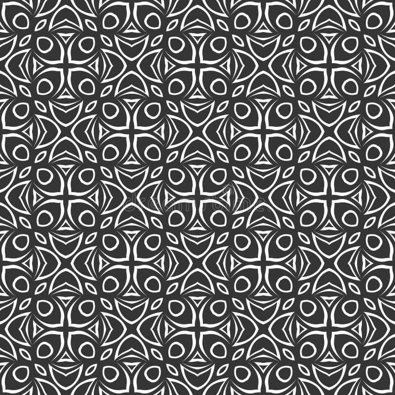 Geometric Ornamental Black N White Pattern. Repeated Pattern in Boxes Cut Style Vector