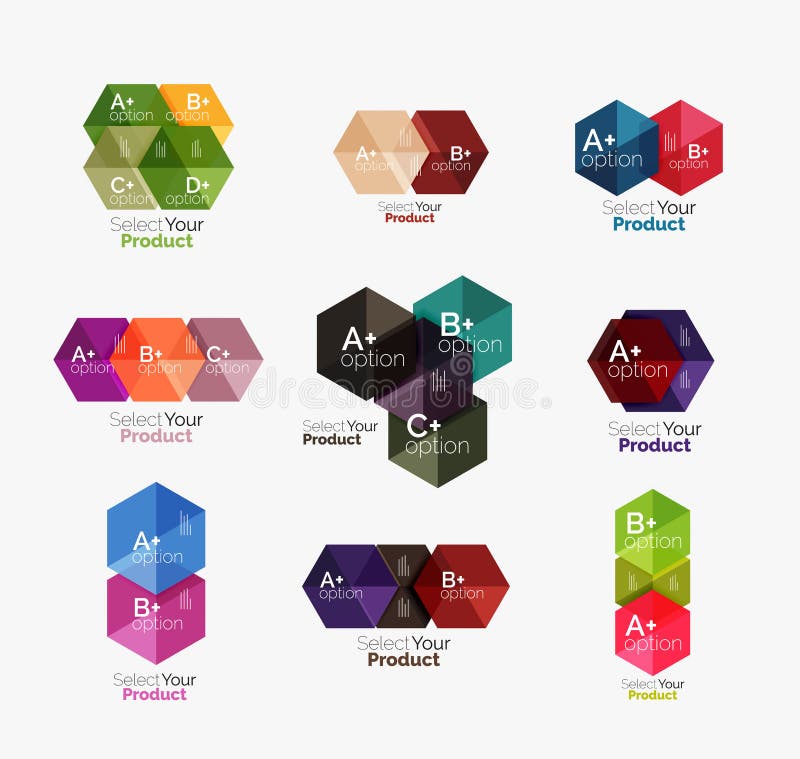 Geometric Paper Business Infographics Layouts Stock Vector