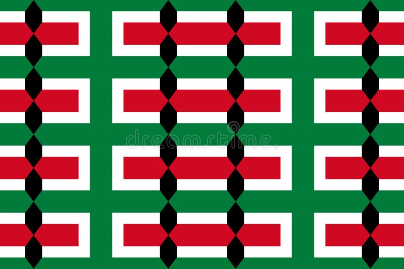 Geometric Pattern in the Colors of the National Flag of Kuwait. the