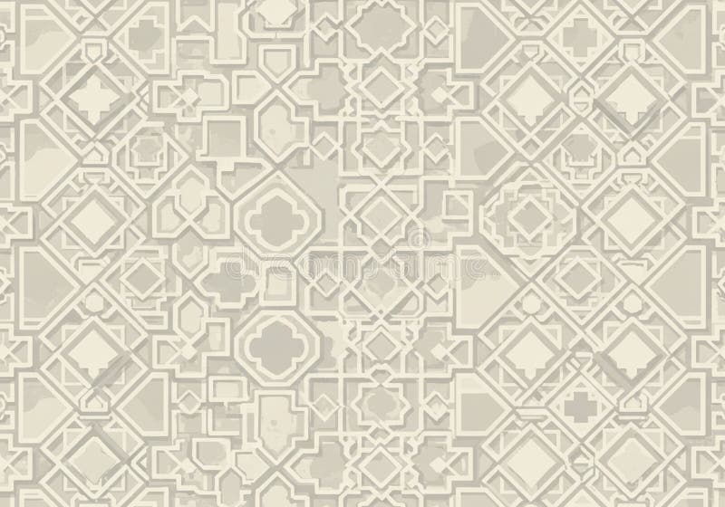 Geometric pattern featuring interlocking shapes such as diamonds, squares, and royalty free illustration