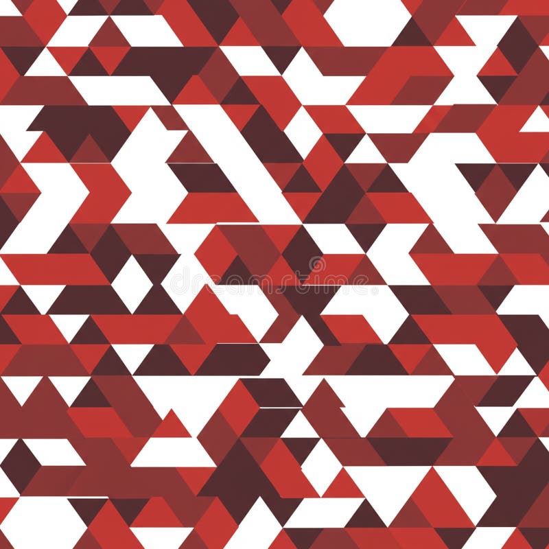 Geometric pattern featuring red and dark brown triangles, diamonds, and royalty free illustration