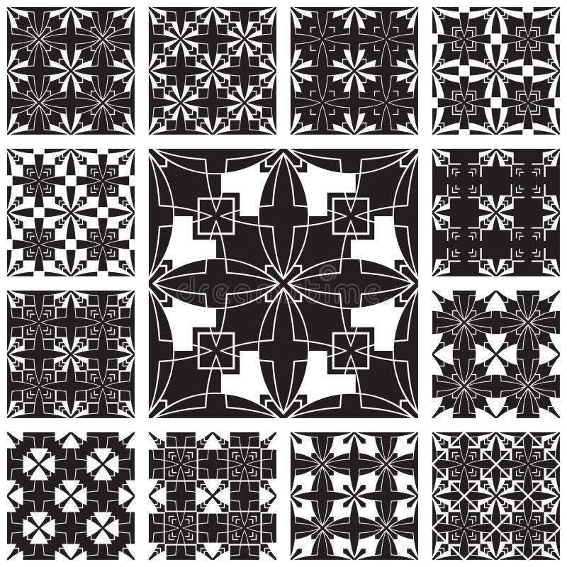 Geometric pattern set royalty free illustration
