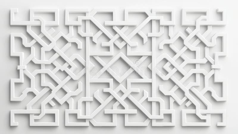 A geometric pattern in white on a white background. stock photography