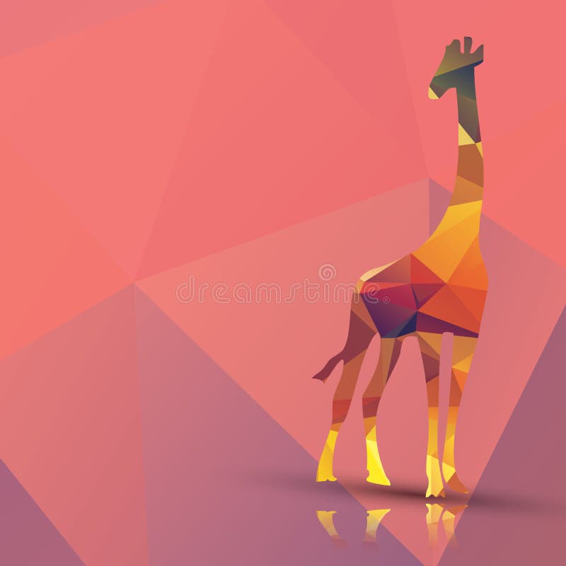 Geometric polygonal giraffe, pattern design