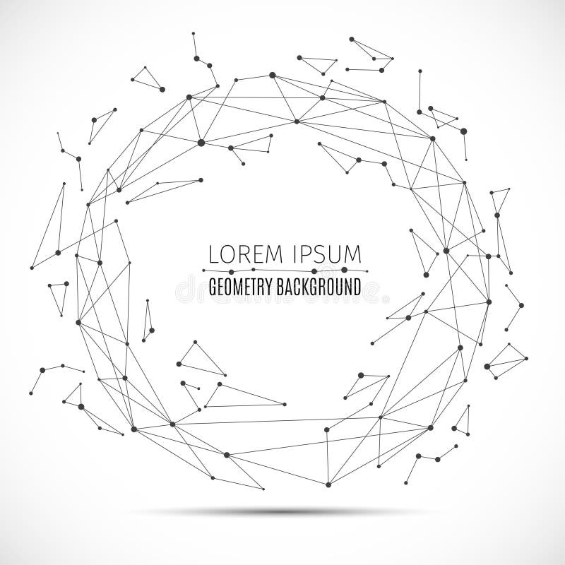 Geometric polygonal lines sphere with connected dots. Vector information connect concept vector illustration