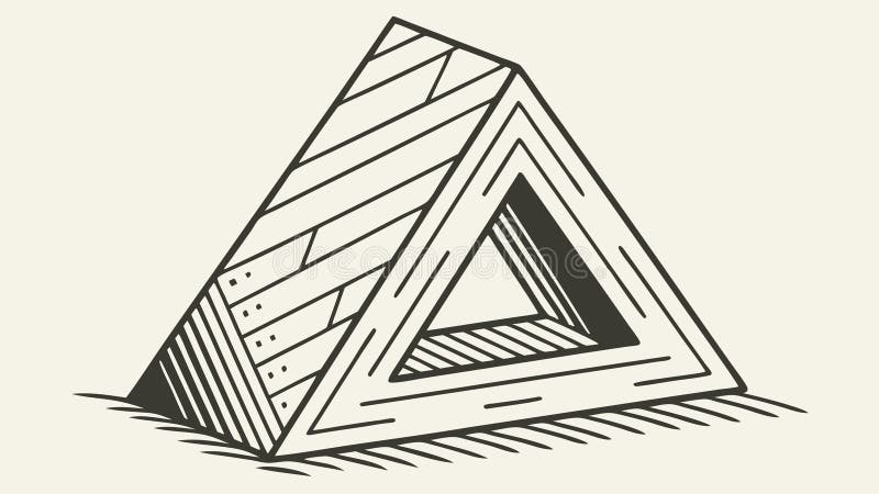 Geometric Pyramid Structure Architecture-vektordesign Generativ AI. En stiliserad vektorillustration av en geometrisk pyramidstruktur. Denna design representerar en stabil gammal historia och grundläggande styrka. Idealisk för arkitektoniska koncept historiska dokumentärreseteman eller projekt som kräver en symbol för tidlös design och mystiska vektordesign Generativ AI
