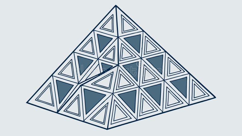 Geometric Pyramid Structure Modern Abstract Tech Vector Art-vektordesign Generativ AI stock illustrationer