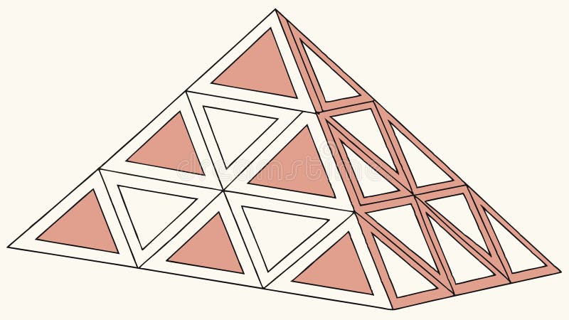 Geometric Pyramid Structure Vector Illustration Abstract Architecture Art-vektordesign Generativ AI vektor illustrationer