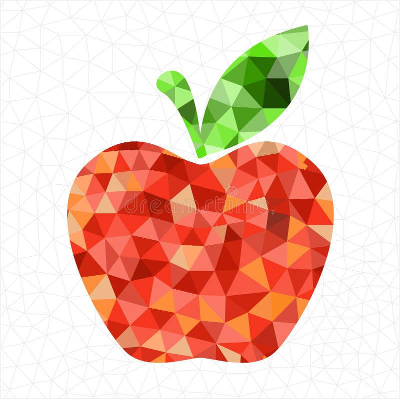 Geometric red apple