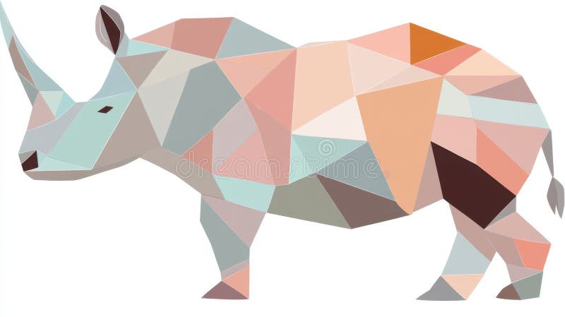Geometric Rhino vektor illustrationer