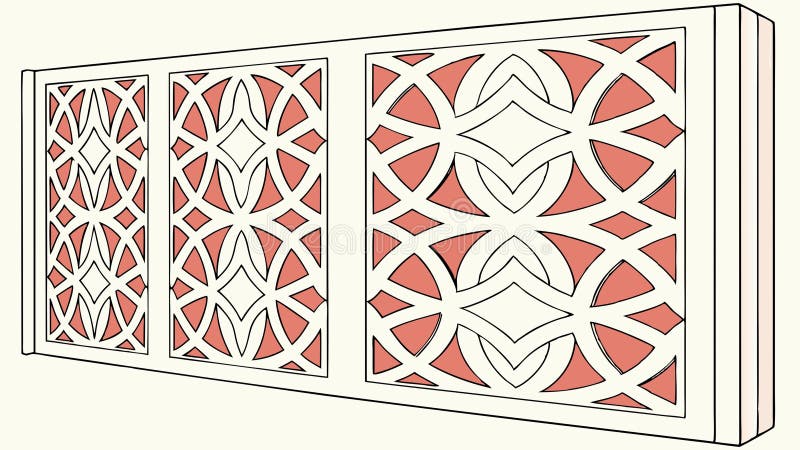 Geometric Screen Pattern Illustration Decorative Architectural Element, vector design Generative AI royalty free illustration