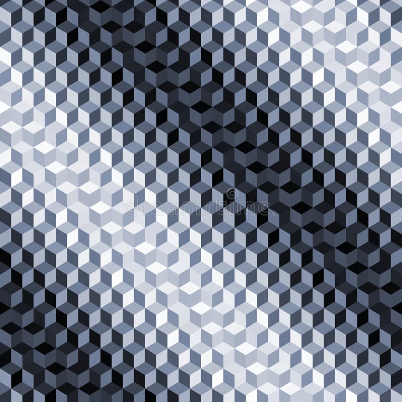 Geometric seamless pattern of a cubes in low poly style. stock illustration