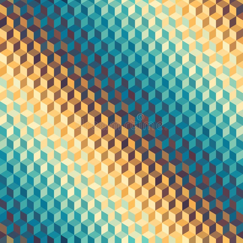 Geometric seamless pattern of a cubes in low poly style. royalty free illustration