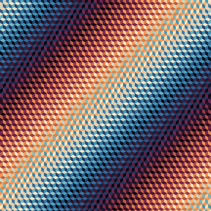 Geometric seamless pattern of a cubes in low poly style. stock illustration