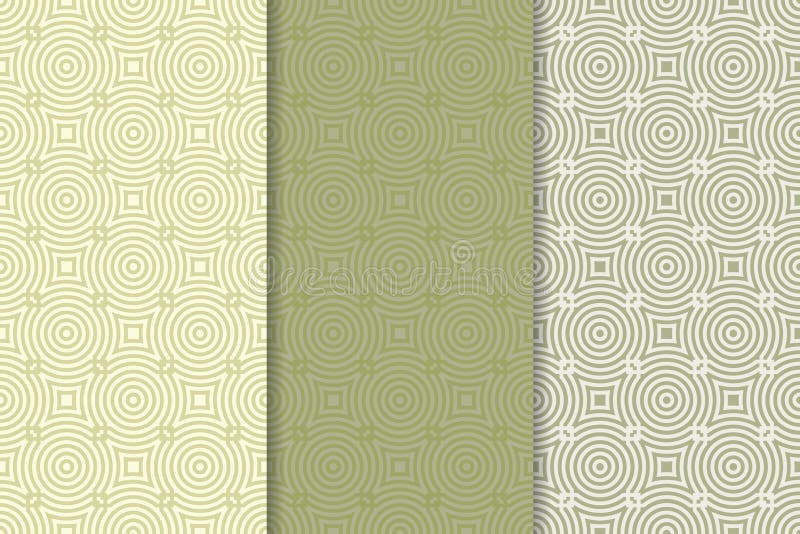 Geometric seamless pattern. Green olive background with circle elements vector illustration