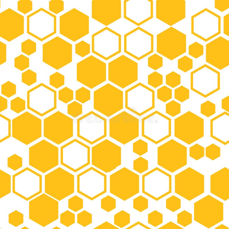 Geometric Seamless Pattern with Honeycomb. Vector Illustration Stock