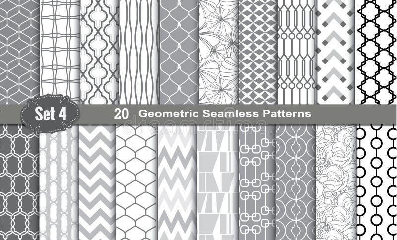 Geometric Seamless Patterns. , pattern swatches included for illustrator user, pattern swatches included in file, for your convenient use. Vector abstract seamless pattern vectors