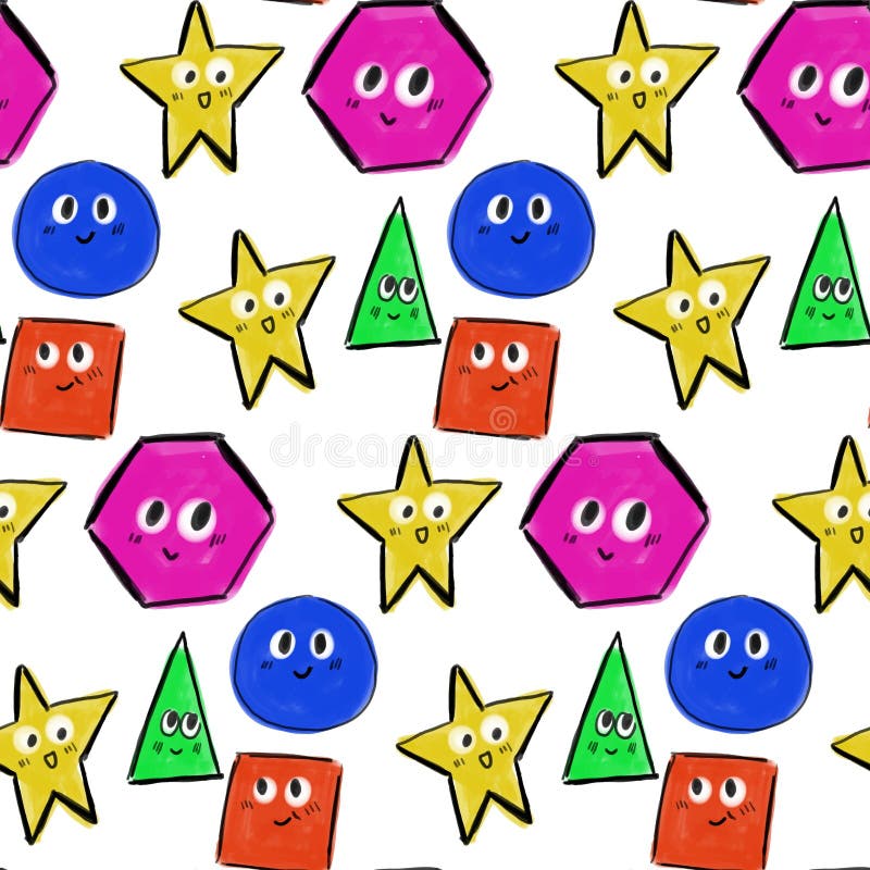 Basic Geometric Shapes Cartoon Faces Stock Illustrations 121 Basic